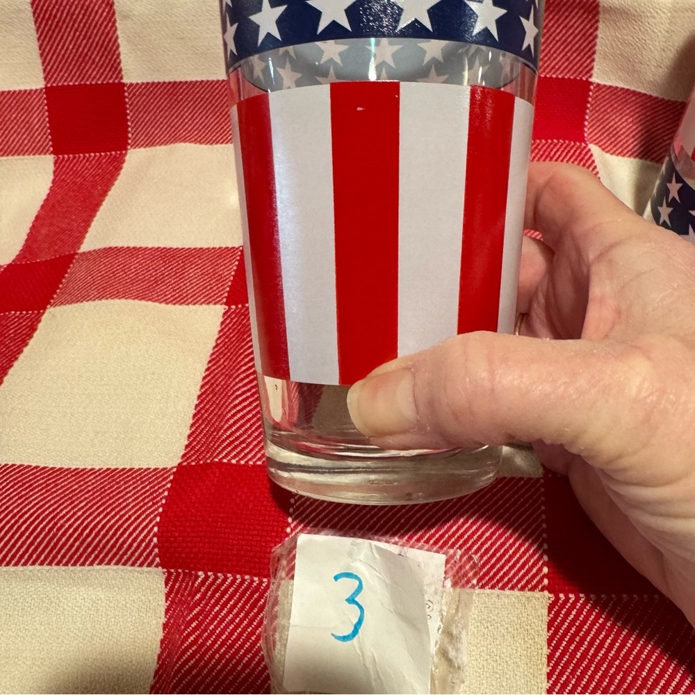 Patriotic Star and Stripe Glass Set of Libby-like Drinking Glasses - Picture 6 of 14